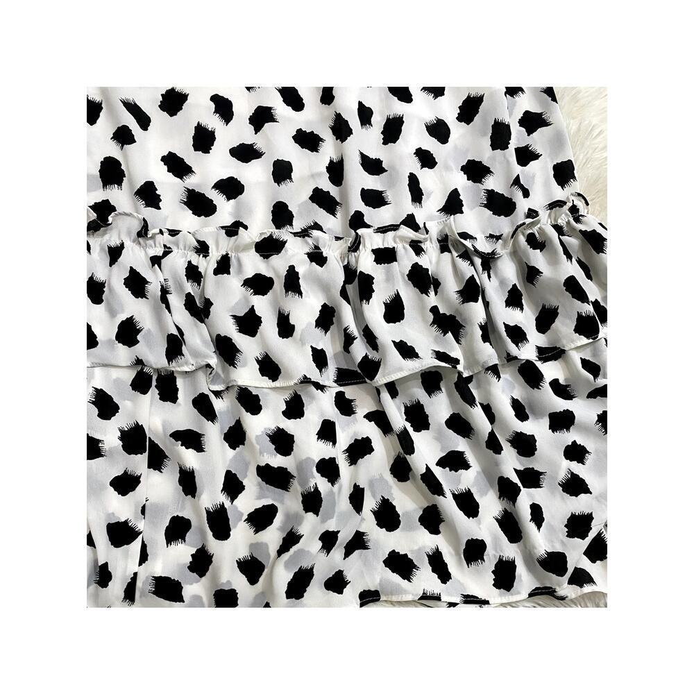 Stylish Black and White Ruffle Mini Dress - Picture 5 of 10